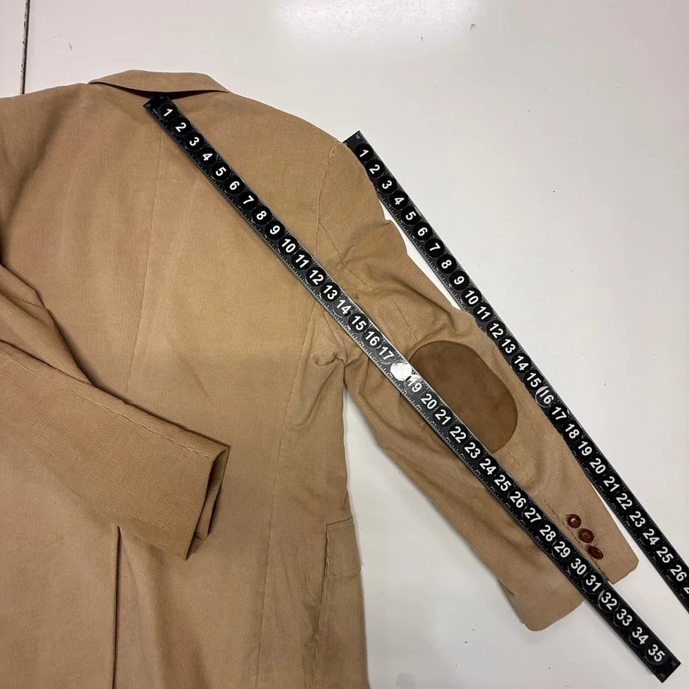 Vintage Levis Corduroy Blazer Mens 44R Tan Elbow‎ Patches Sport Coat Jacket